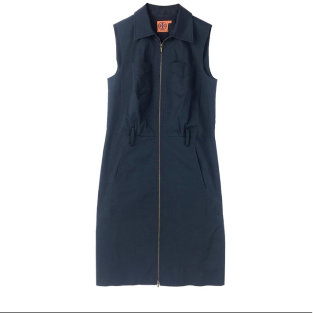 Tory Burch Navy Blue Zip Up Dress